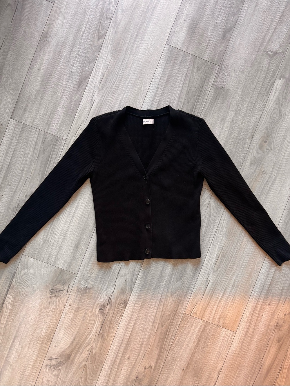 Classic Black V-Neck Button Cardigan Sweater